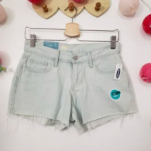 OLD NAVY light wash denim cut off shorts 0